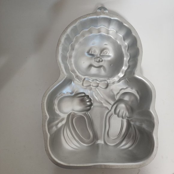 Vtg Wilton Cabbage Patch Preemie Baby Cake Pan 1985 Baking Shower Party Aluminum - Picture 4 of 5